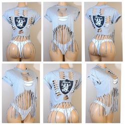 Raiders Custom Fringe Tshirt 