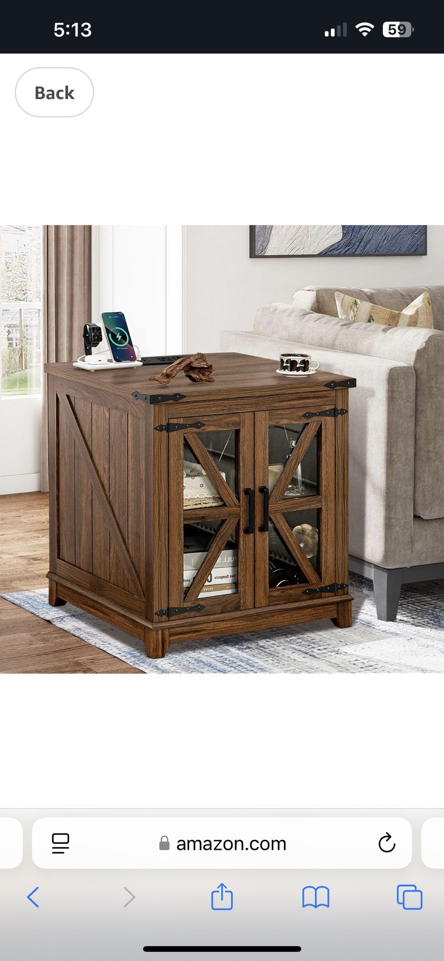 Rustic End Tables With Charging Stations