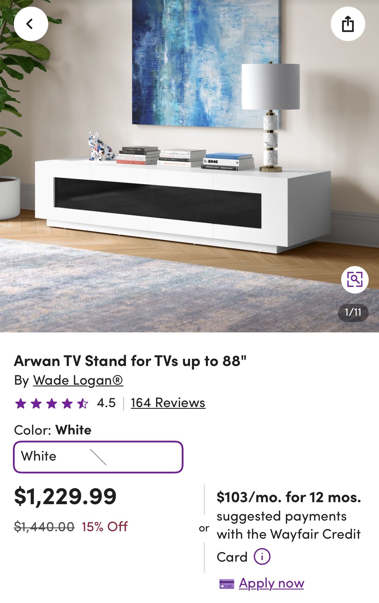 Arwan TV Stand For TVs Up To 88”
