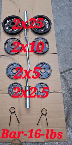 EZ-CURL BAR/85-LBS OF OLYMPIC PLATES