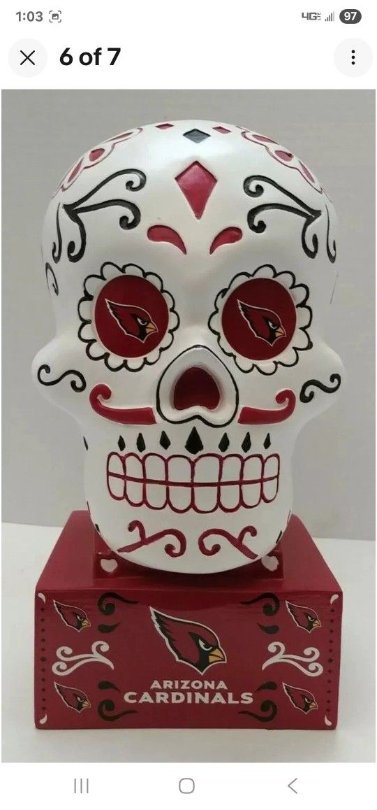 Arizona Cardinals SUGAR SKULL STATUE