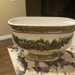 Small Christmas Porcelain Pot