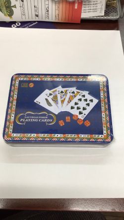 Las Vegas Playing Cards With Dice In Tin Box 48 Units For $96