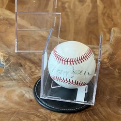 Reggie Jackson + Johnny Damon Autographed Baseball