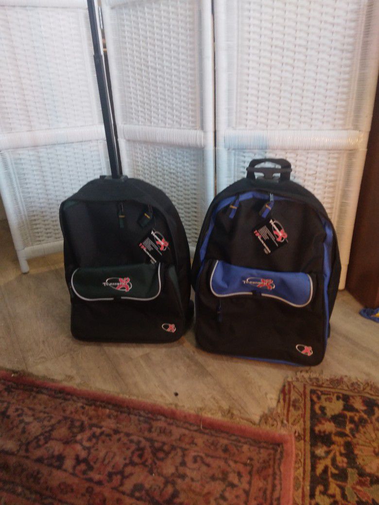 New Blue Black Green Black Rolling Backpacks