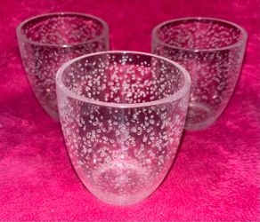 FREE! Thick Clear Bubbles Plastic Low Ball Tumbler Set of 3 NEW FREE!