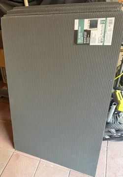 Everbilt Watershield Shower System 32 in. x 4 ft. x 1/2 in. Wall, Tile and Stone XPS Foam Waterproof Backer Board New 15 pieces for $170 All PICK UP O