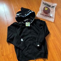 Black Bape Hoodie Large New 