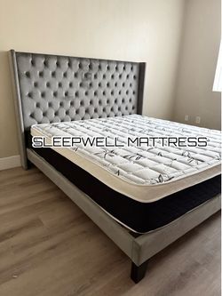 King bed frame with mattress