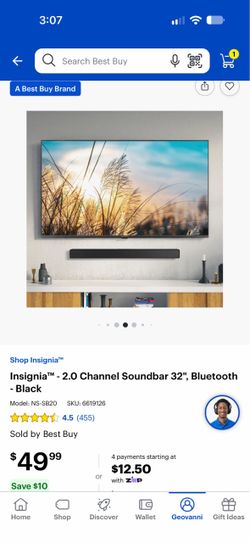 Insignia 2.0 Channel 32" Bluetooth Soundbar