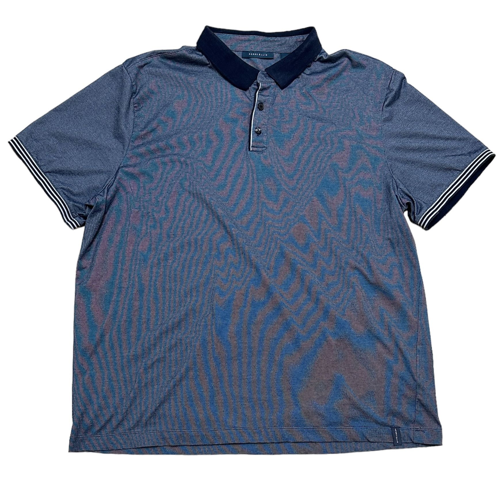 Perry Ellis Men’s Icon Blue Polo Shirt | Size XXL Slim Fit