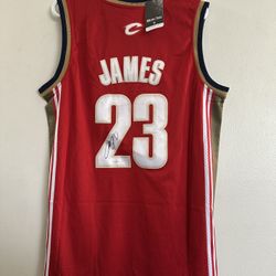 LEBRON JAMES SIGNED CLEVELAND CAVS AUTOGRAPHED MITCH-NESS JERSEY wCOA - XL - 934
