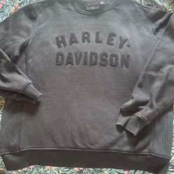 Vintage Harley Davidson XL Black On Black Crew Neck 