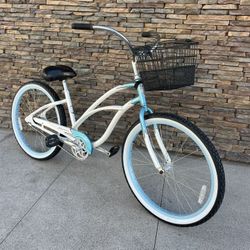 Electra Cruiser 1 Step Thru Aluminum Frame 26 Inch Beach Cruiser w/ Basket 