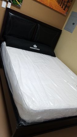 Queen bed set mattress boxspring and frame ALL NEW