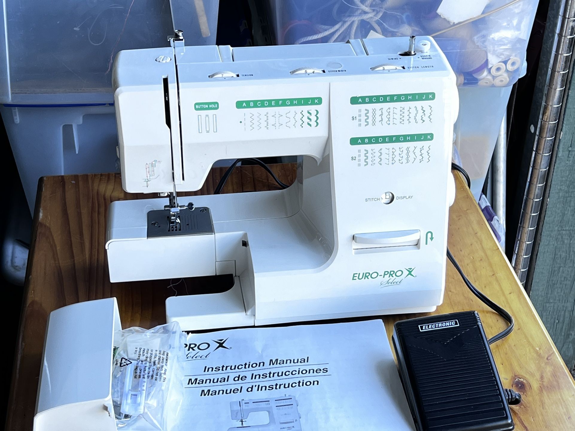 EUROPRO X SEWING MACHINE MODEL 8550 W/ Foot Pedal And Accessories for