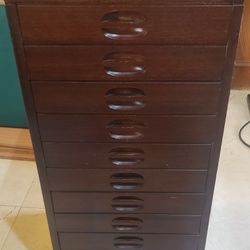 11 Drawer Wood Sheet Music Storage Cabinet