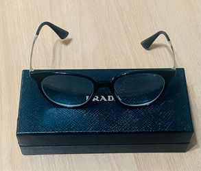 Prada Black Prescription Oval Frame Sunglasses
