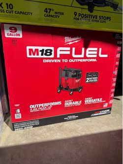 M18 FUEL 9 Gal. Cordless DUAL-BATTERY Wet/Dry Shop Vacuum with Filter, Hose, and Accessories