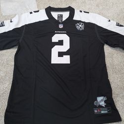 Ashton Jeanty #2 Oakland Raiders Jersey-Blk/Wht--XXL