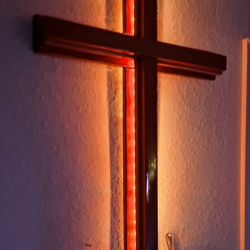 Handcrafted Cross Mid & Backlit Led Lighting 