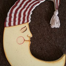 Children's Half Moon Sleepy Time Wall Plaque