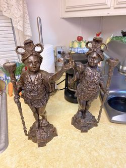 Vintage Bronze Blackamoore Candelabra Sculptures