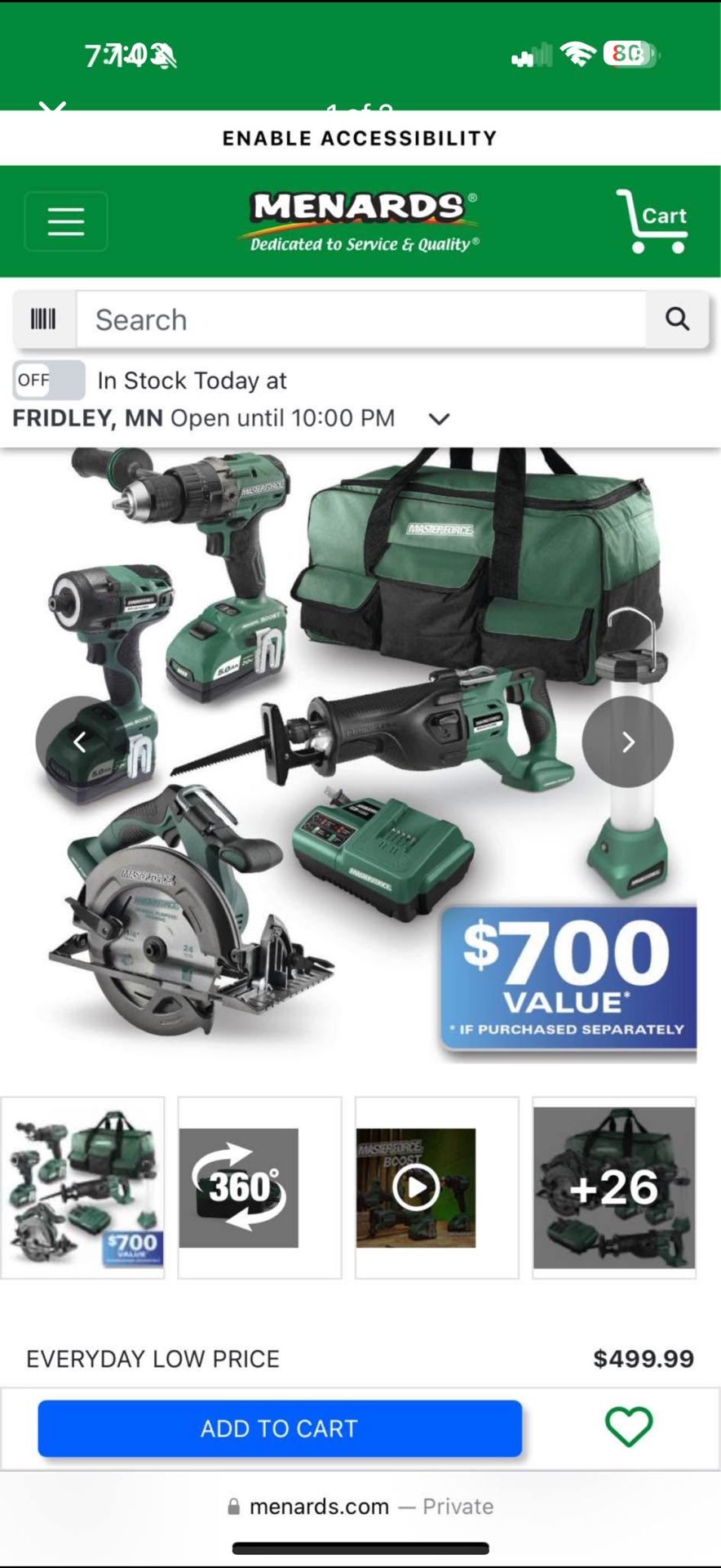 Masterforce BOOST® 20-Volt Brushless Cordless 5-Tool Combo Kit