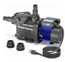 AQUASTRONG 1 HP Above Ground Pool Pump, Single Speed