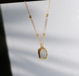 Simple Style Flower Stainless Steel Titanium Steel Patchwork Pendant Necklace