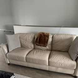Scandinavian Designs Leather Couch And Armchair