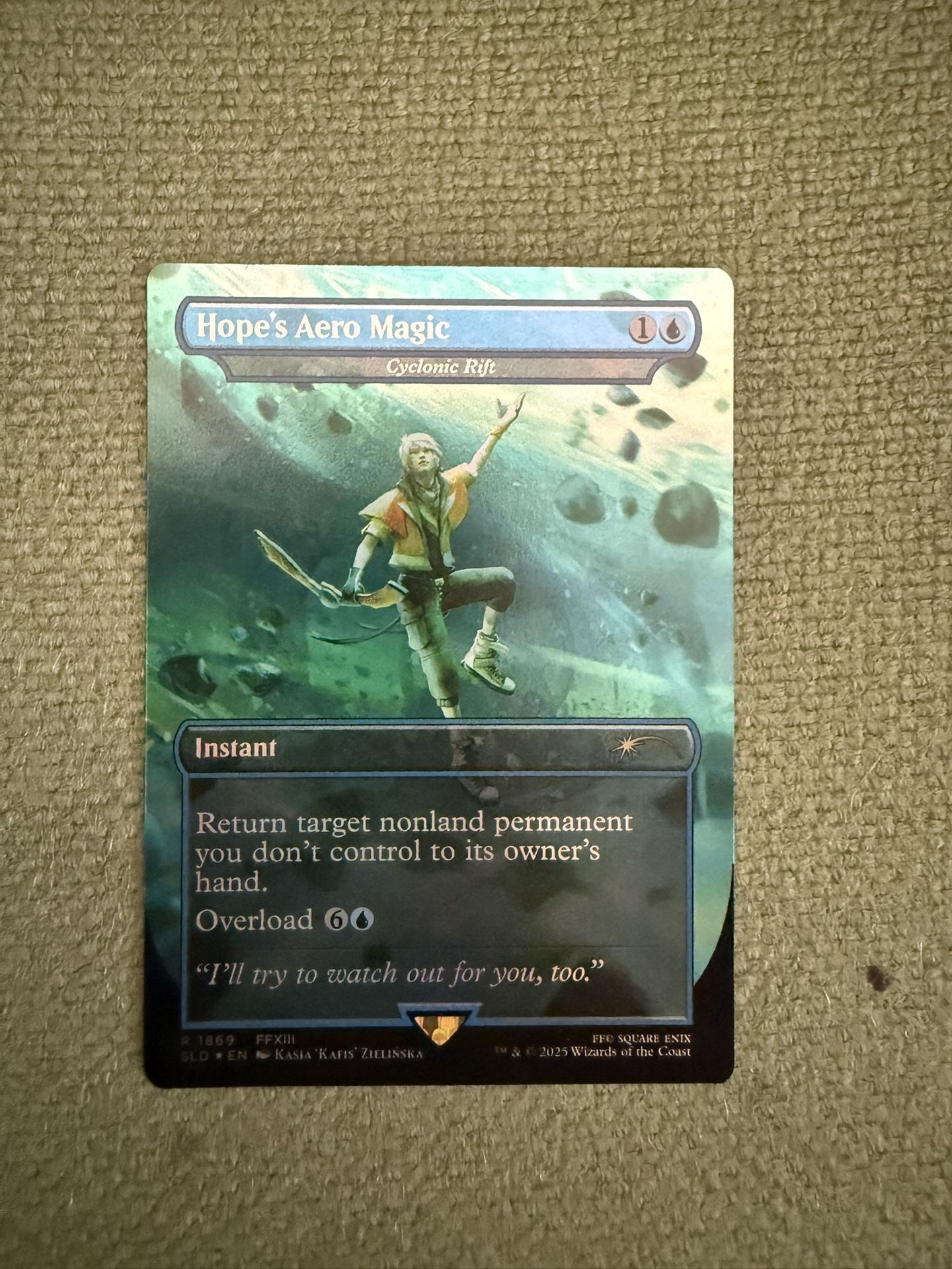 Hope's Aero Magic the Gathering FOIL Final Fantasy x MTG Secret Lair Grimoire