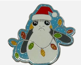 Disney Star Wars Christmas Porg Wearing Santa Hat And Lights Pin