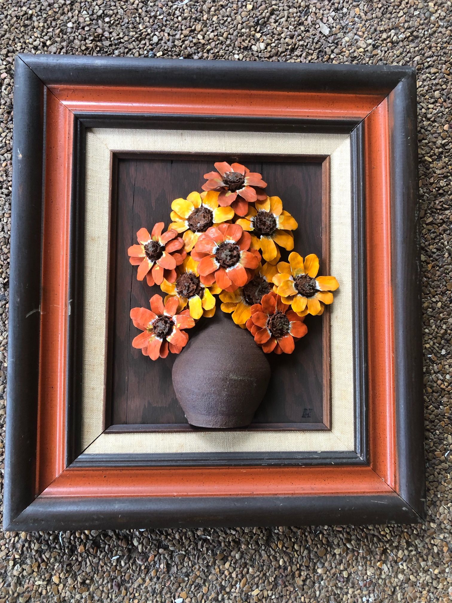 Vintage Pinecone 3D Floral Wall Art