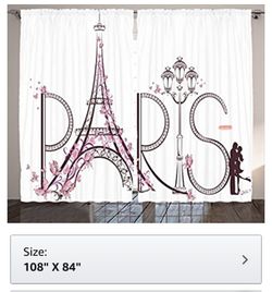 Paris themed curtains