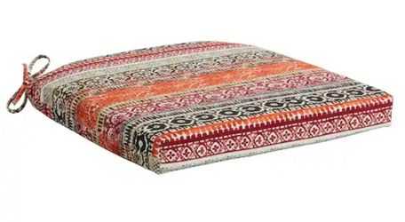 Hampton Bay 20 in. W x 20 in. D Universal Outdoor Seat Pad in Patterned Stripe