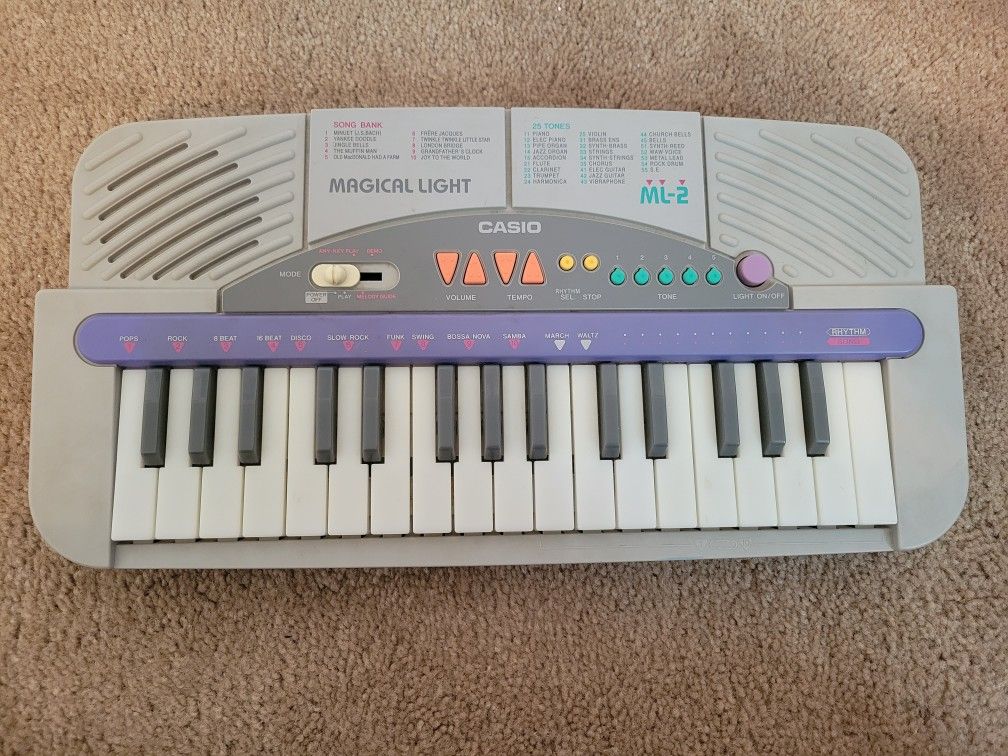 Vintage Casio Ml-2 Magical Light Mini-keyboard Lighted Keys