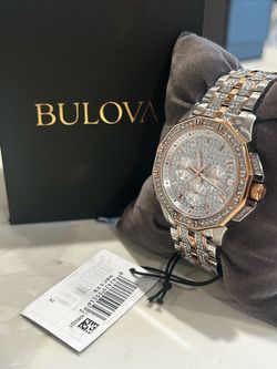 Bulova Crystal Chronograph rose gold Watch