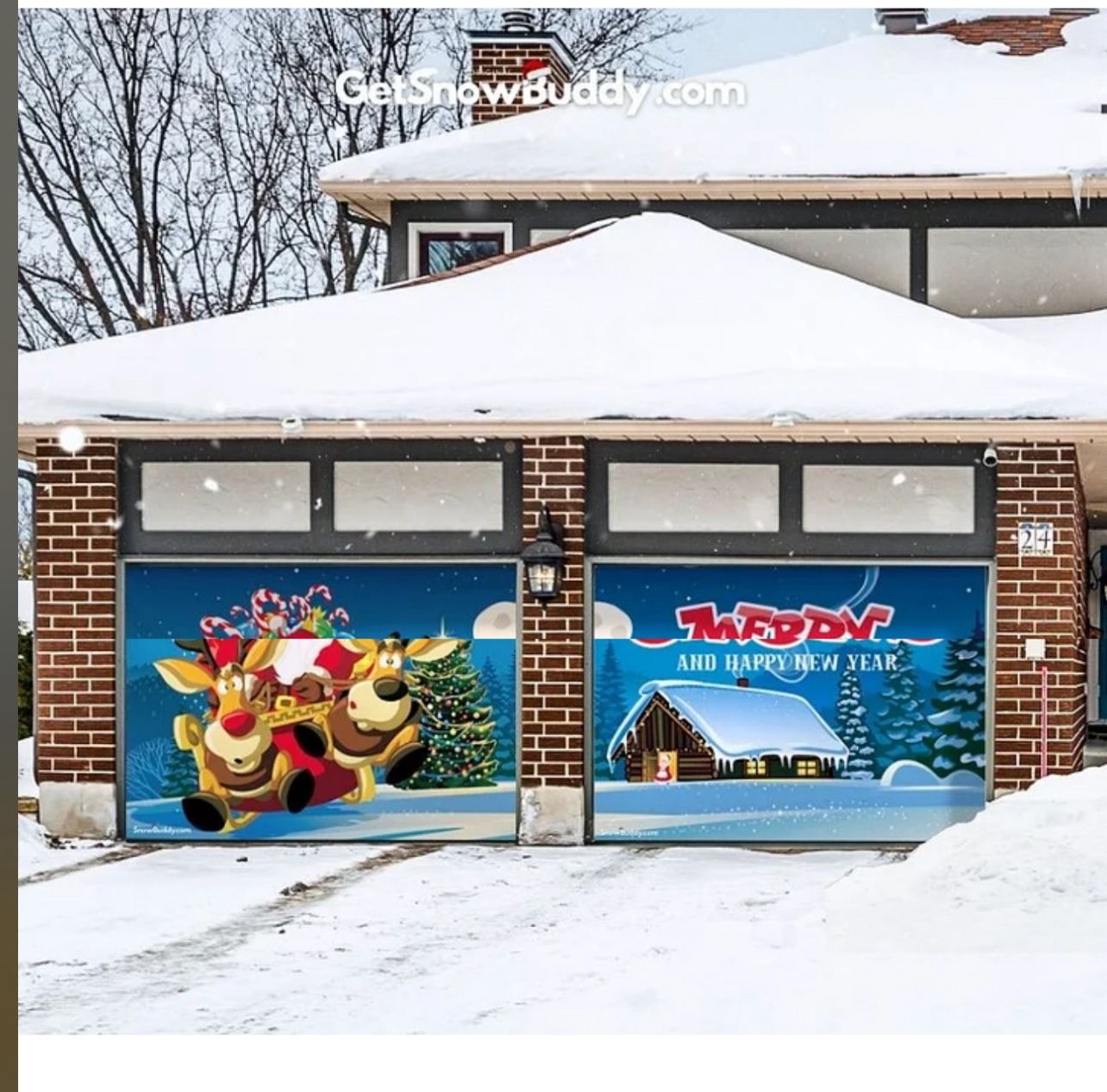 Snow Buddy Garage Door Covers Christmas
