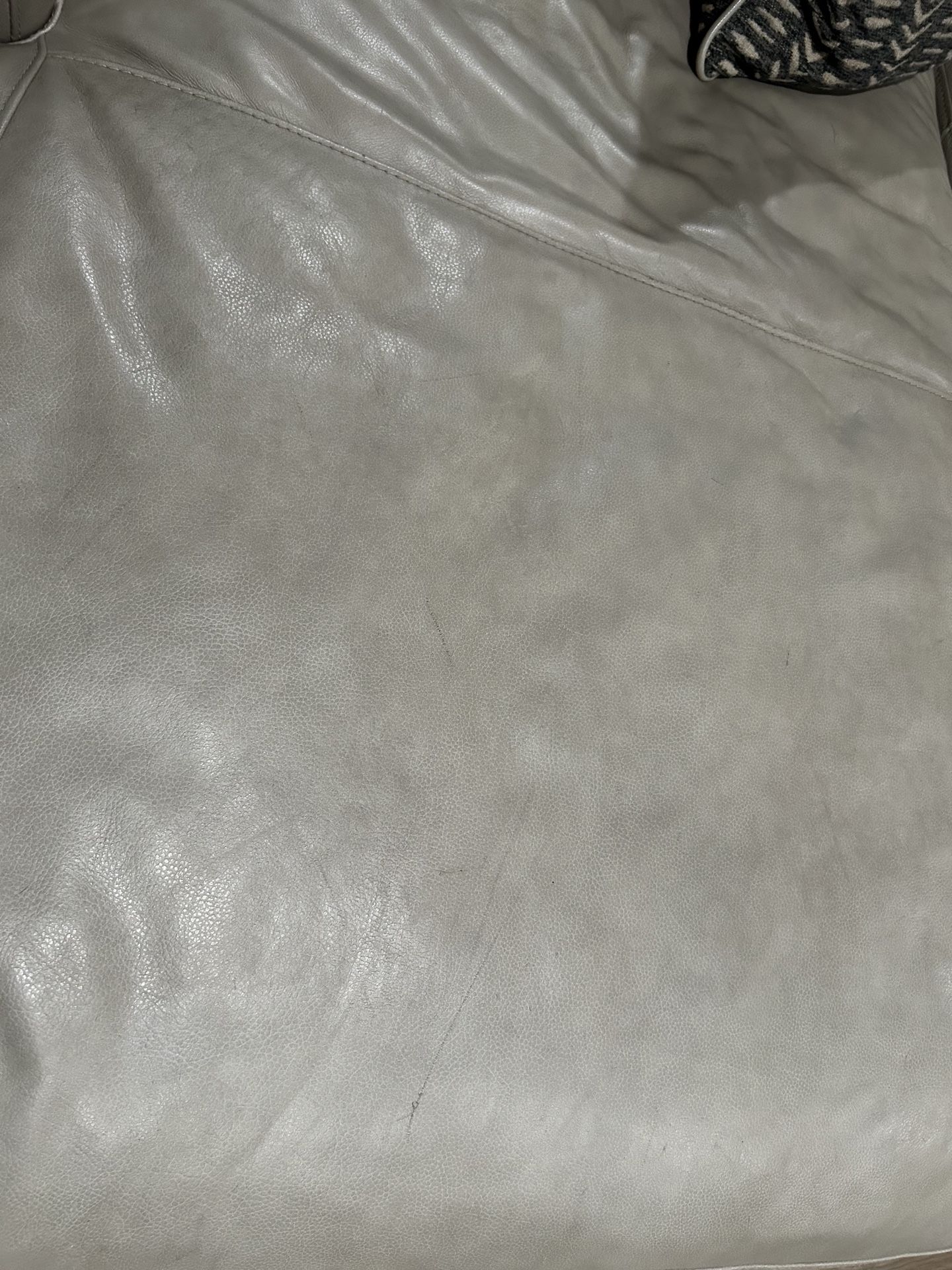 Leather sofa and ottoman
