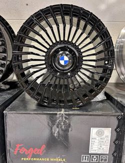 🌟20” 21” 22” BMW FORGED WHEELS GLOSS BLACK FLOATING CAP RIMS MULTI SPOKE 5x112 & 5x120