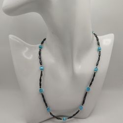 Hematite And Blue Cat's eye Bracelet