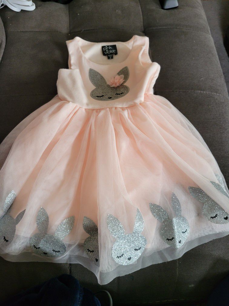 Girls Size 2 Pink Bunny Dress