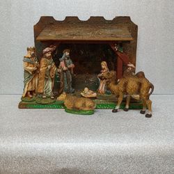 This Is An Older Manger All Ceramic Figures And