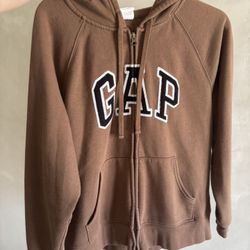 Gap Brown Logo Zip Up Hoodie & Sweatpants Set