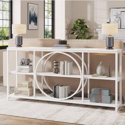 New - 70.9 inch Sofa Console Table, Modern Extra Long Entryway Tables with 3 Tier Storage Shelves Metal Frame