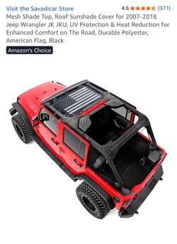 Jeep Wrangler JK/JKU Mesh Shade Top American Flag — pickup in Riverside