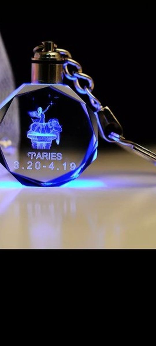 K9 Crystal Key Ring Trinket Laser Engraved LED Light Unique Birthday Gift Constellation Souvenir