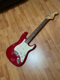 Red Fender Squier Strat Electric Guitar