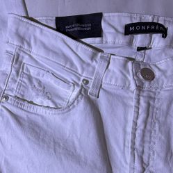 Monfrère white distressed denim jeans